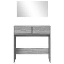 Berkfield Home Dressing Table with Mirror Grey Sonoma 80x39x80 cm - Size: 80 x 39 x 80 cm - thumbnail 5