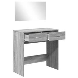 Berkfield Home Dressing Table with Mirror Grey Sonoma 80x39x80 cm - Size: 80 x 39 x 80 cm - thumbnail 4