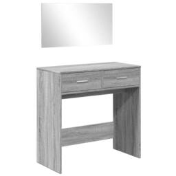 Berkfield Home Dressing Table with Mirror Grey Sonoma 80x39x80 cm - Size: 80 x 39 x 80 cm