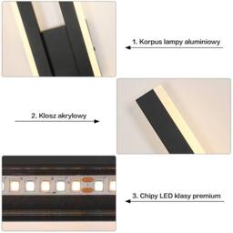 Pheashine Modern LED Wall Light Three-Colour Adjustable 13W in Black - thumbnail 5