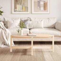 Berkfield Home Coffee Table 118x63x45 cm Solid Wood Pine in Light Tan - Size: 118 x 63 x 45 cm - thumbnail 3