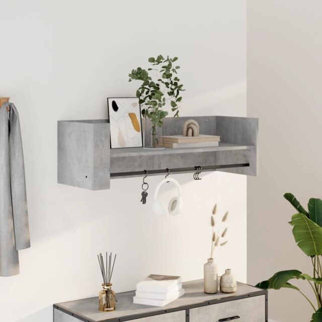 Berkfield Home Wall Shelf Concrete Grey 100x35x30.5 cm Engineered Wood - image 1