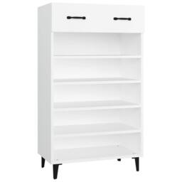Berkfield Home Shoe Cabinet White 60x35x105 cm Engineered Wood - Size: 60 x 35 x 105 cm - thumbnail 1