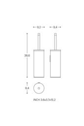 Cosmic Toilet Brush, Wall-mounted, Matt Stainless Steel, Logic Collection in Metallic Silver - thumbnail 5