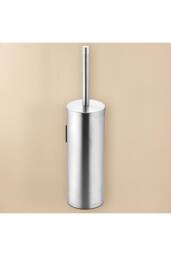 Cosmic Toilet Brush, Wall-mounted, Matt Stainless Steel, Logic Collection in Metallic Silver - thumbnail 2