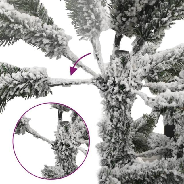 Berkfield Home Beautiful Artificial Hinged Christmas Tree with Flocked Snow 150 cm in White - image 1
