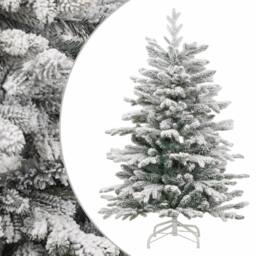 Berkfield Home Beautiful Artificial Hinged Christmas Tree with Flocked Snow 150 cm in White - thumbnail 2
