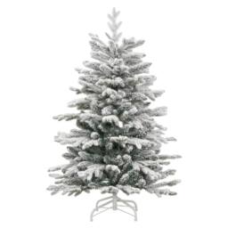 Berkfield Home Beautiful Artificial Hinged Christmas Tree with Flocked Snow 150 cm in White - thumbnail 3