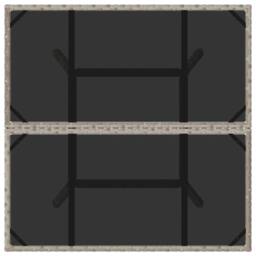 Berkfield Home Garden Table with Glass Top Light Grey 80x80x75 cm Poly Rattan - Size: 80 x 80 x 75 cm - thumbnail 8