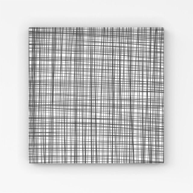 "Warren Reed - Designer Monochrome Pencil Scribble Canvas in Grey - Size: W16"" x H16""" - image 1