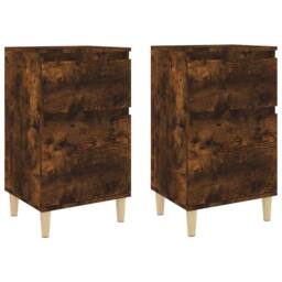 Berkfield Home Bedside Cabinets 2 pcs Smoked Oak 40x35x70 cm in Brown - Size: 40 x 35 x 70 cm - thumbnail 1
