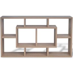 Berkfield Home Floating Wall Display Shelf 8 Compartments Oak Colour in Brown - thumbnail 3