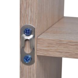 Berkfield Home Floating Wall Display Shelf 8 Compartments Oak Colour in Brown - thumbnail 4