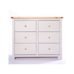 Cabinet Bits Argenta 6 Drawer Chest of Drawers Wood Knob in Light Grey - thumbnail 1