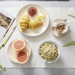Nicola Spring 30 Piece Hand-Printed Dinner Set in Orange - thumbnail 3