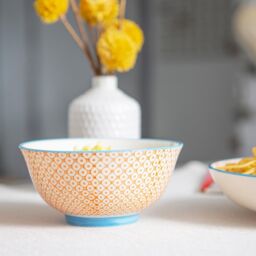 Nicola Spring 30 Piece Hand-Printed Dinner Set in Orange - thumbnail 6