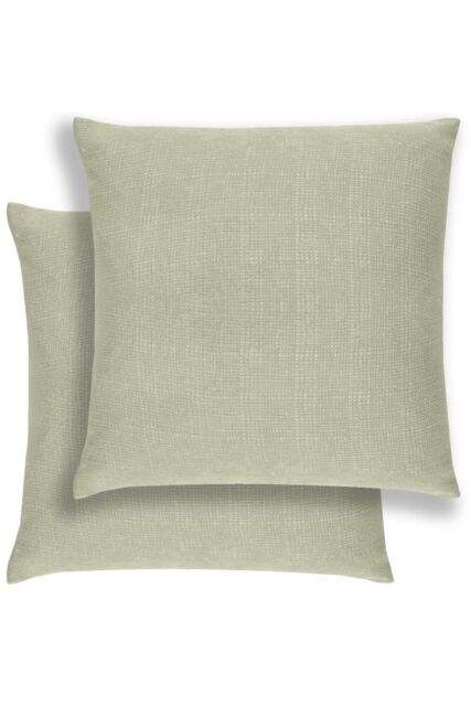 Enhanced Living Pair of Matrix Textured Double Sided Zip Opening Piped Edge Cushion Covers - 43x43cm - Cases Only in Green - Size: 43 cm x 43 cm - image 1