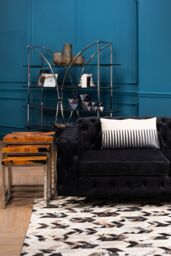 Orsina Set of 3 Natural Teak Wood Nesting Tables, Sturdy Handcrafted End Tables, Luxe Black Two-Toned Bedside Tables in Silver - thumbnail 3