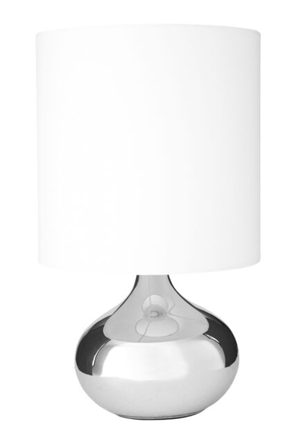 Orsina White Table Lamp, Minimalist Black Metal Frame With White Fabric Shade, Clean Silhouette For Soft Ambient