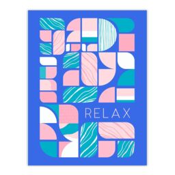 "Wee Blue Coo Wall Art Print Chill Pattern Relax Quote Affirmation Calm Blue Spa Poster - Size: W24"" x H32""" - thumbnail 1
