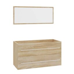 Berkfield Home 3 Piece Bathroom Furniture Set Sonoma Oak in Brown - thumbnail 5