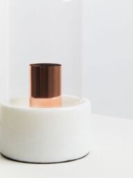 Orsina Nordic Style Bell Lamp With Marble Base, Marble Construction Of Bedside Table Light, Sleek Modern Lamp in White - thumbnail 6