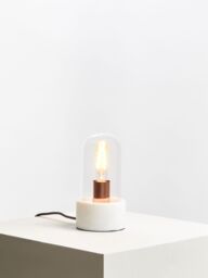 Orsina Nordic Style Bell Lamp With Marble Base, Marble Construction Of Bedside Table Light, Sleek Modern Lamp in White - thumbnail 5