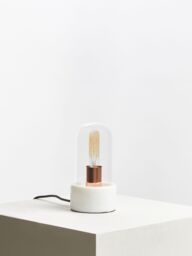 Orsina Nordic Style Bell Lamp With Marble Base, Marble Construction Of Bedside Table Light, Sleek Modern Lamp in White - thumbnail 4