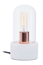 Orsina Nordic Style Bell Lamp With Marble Base, Marble Construction Of Bedside Table Light, Sleek Modern Lamp in White - thumbnail 1