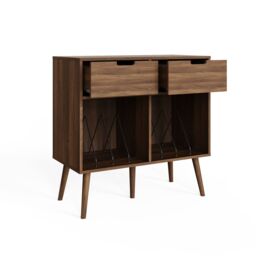 GFW Jaxon 2 Drawer Vinyl Turntable Stand in Walnut - thumbnail 3