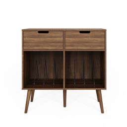GFW Jaxon 2 Drawer Vinyl Turntable Stand in Walnut - thumbnail 4