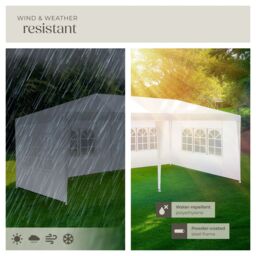 tectake Gazebo Novara with 5 side panels, water-resistant, 6x3m in White - Size: Large - thumbnail 4