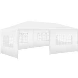 tectake Gazebo Novara with 5 side panels, water-resistant, 6x3m in White - Size: Large - thumbnail 1