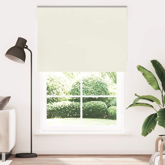 Berkfield Home Roller Blind Blackout Off-White 150x230 cm Fabric Width 146.6 cm Polyester in White - image 1