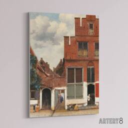 "Artery8 The Little Street Facades Vermeer Vintage Canvas Wall Art in Red - Size: W18"" x H24""" - thumbnail 2