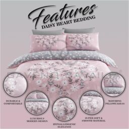 GAVENO CAVAILIA Ditsy Hearts Printed Duvet Cover in Pink - Size: Double - thumbnail 2