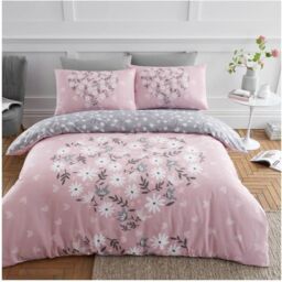 GAVENO CAVAILIA Ditsy Hearts Printed Duvet Cover in Pink - Size: Double - thumbnail 1