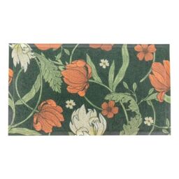 Artsy Mats Red Flower William Morris Pattern Indoor Outdoor Doormat - Size: 90 cm x 60 cm - thumbnail 2