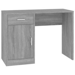 Berkfield Home Durable Desk with Drawer&Cabinet Grey Sonoma 100x40x73 cm Enginee - Size: 100 x 40 x 73 cm - thumbnail 3