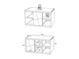 Vente-unique Suspended Teak Bathroom Vanity Unit With Round Ceramic Countertop in Light Oak - thumbnail 8