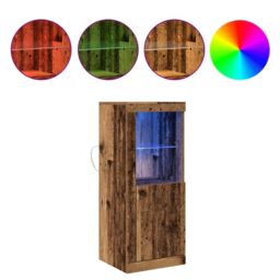 Berkfield Home Sideboard with LED Lights Old Wood 41x37x100 cm in Brown - Size: 41 x 37 x 100 cm - thumbnail 4