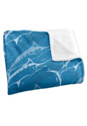 JQ Licensing Jl-Jp Marlin Mosaic Fishing Pattern Silky Touch Super Soft Throw Blanket 152 X 127 cm in White - thumbnail 3