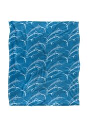 JQ Licensing Jl-Jp Marlin Mosaic Fishing Pattern Silky Touch Super Soft Throw Blanket 152 X 127 cm in White - thumbnail 1