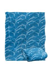 JQ Licensing Jl-Jp Marlin Mosaic Fishing Pattern Silky Touch Super Soft Throw Blanket 152 X 127 cm in White - thumbnail 2