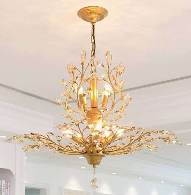 NIVOR Vintage Crystal Chandelier 8-Light K9 Crystal Chandeliers Gold in Metallic Gold - image 1