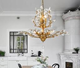 NIVOR Vintage Crystal Chandelier 8-Light K9 Crystal Chandeliers Gold in Metallic Gold - thumbnail 6