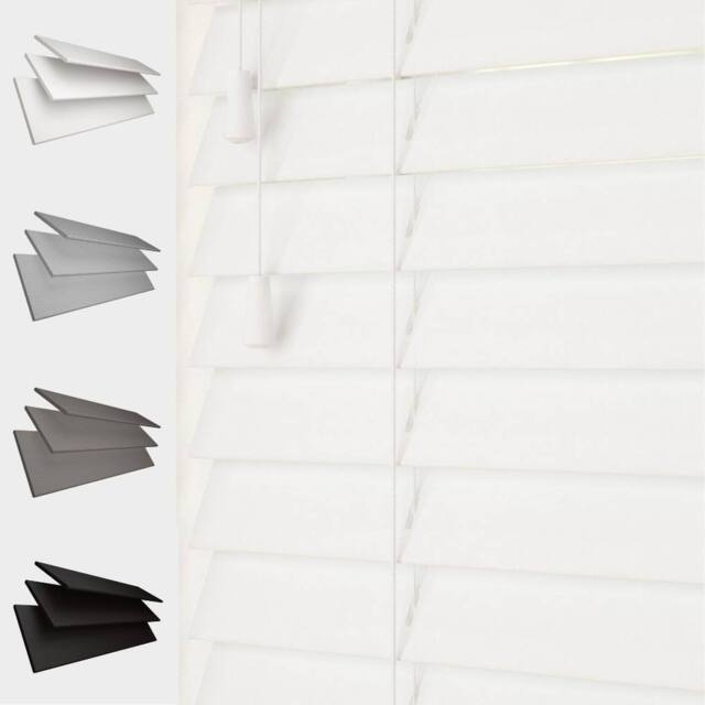 Blinds Outlet Faux Wood String Venetian Blind in White - Size: 210 cm width x 200 cm drop - image 1