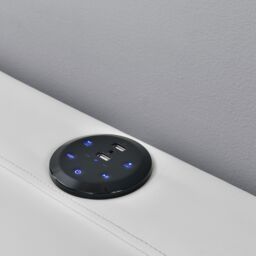 Harmin LUXURY LED, MUSIC, Bluetooth, Speakers, USB, Faux Leather Frame in White - Size: Double - thumbnail 5