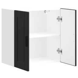 Berkfield Home Kitchen Wall Cabinet Porto Black Engineered Wood - thumbnail 5