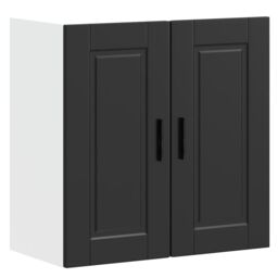 Berkfield Home Kitchen Wall Cabinet Porto Black Engineered Wood - thumbnail 1